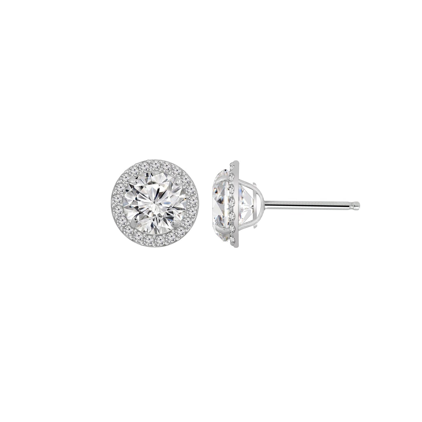 Solid Gold Halo Stud Earrings