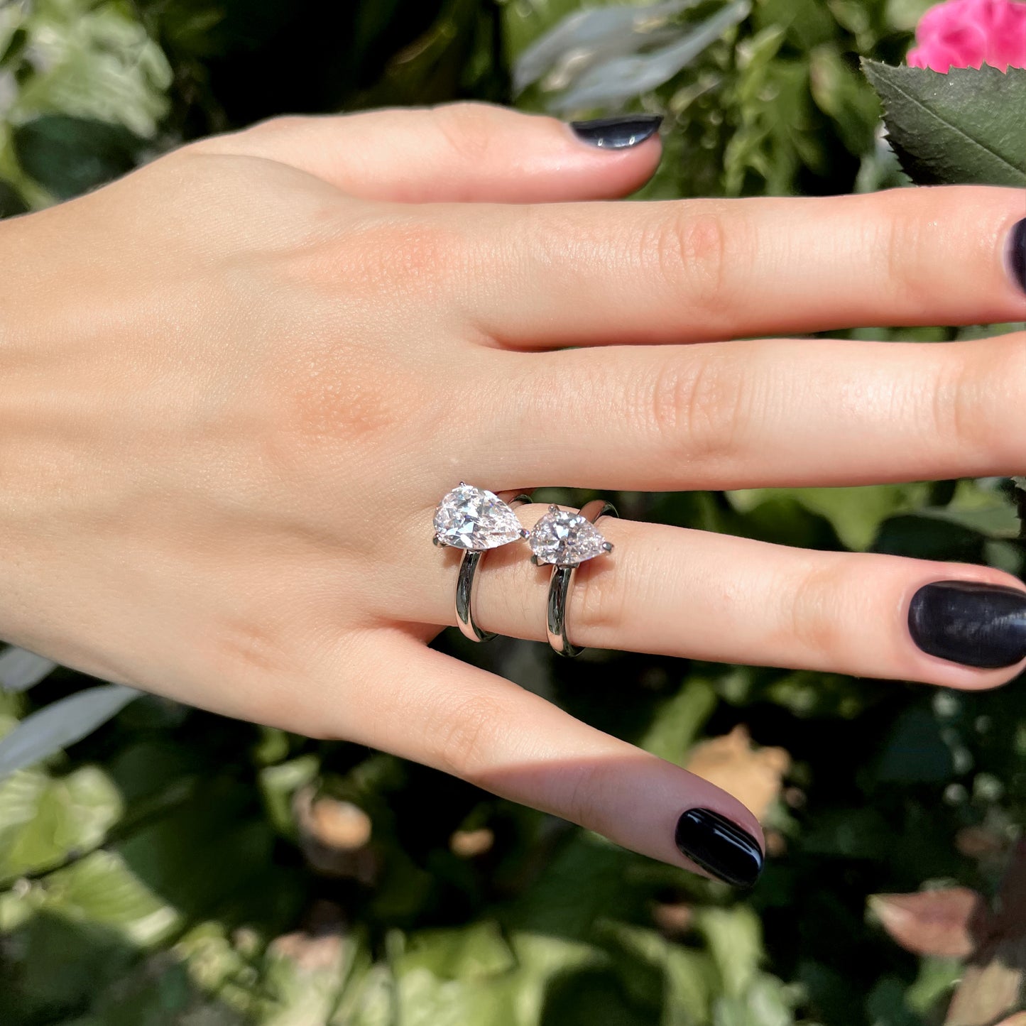 Solitaire Pear Cocktail Ring