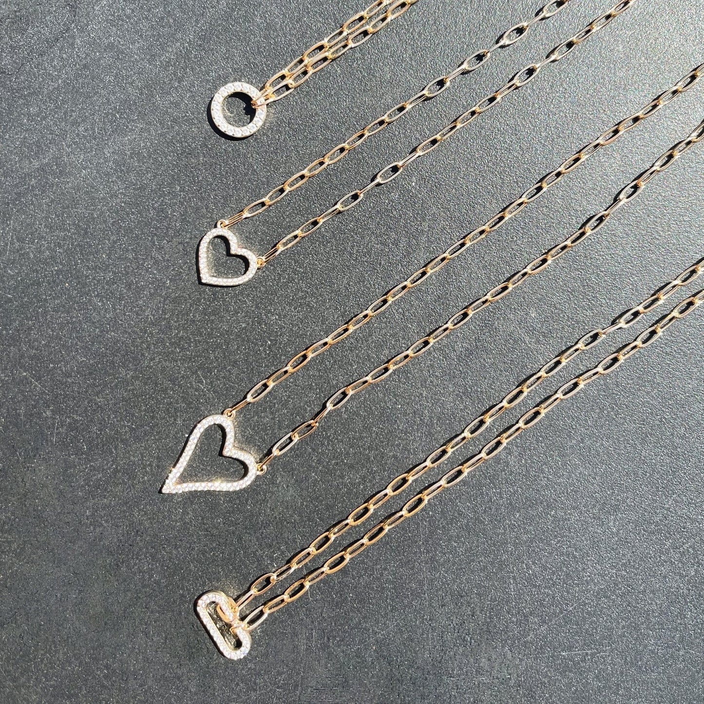 Filled Heart Pendant Necklace