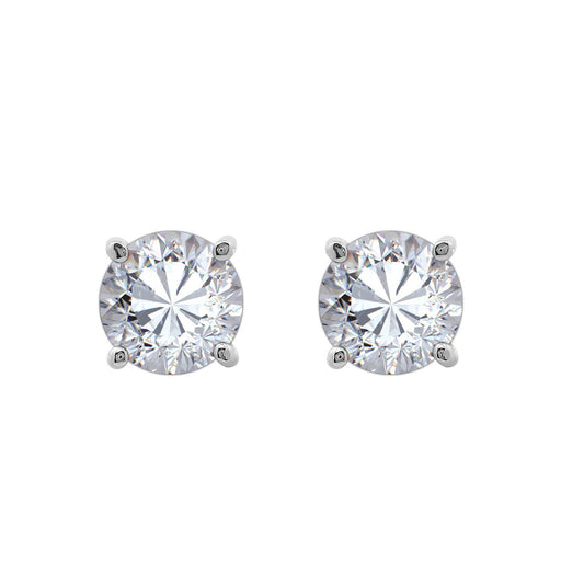 Solitaire Round Stud Earrings
