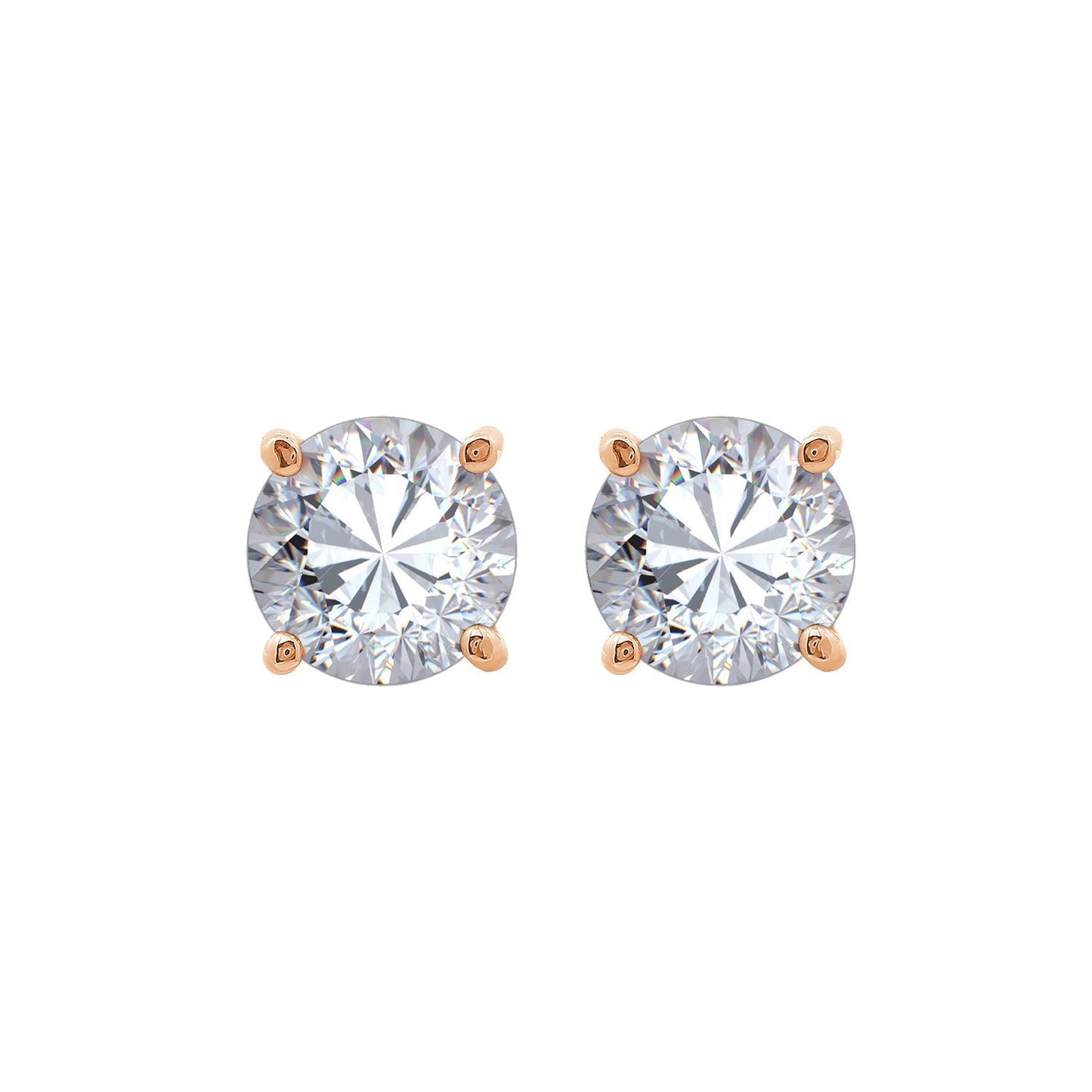 Solitaire Round Stud Earrings