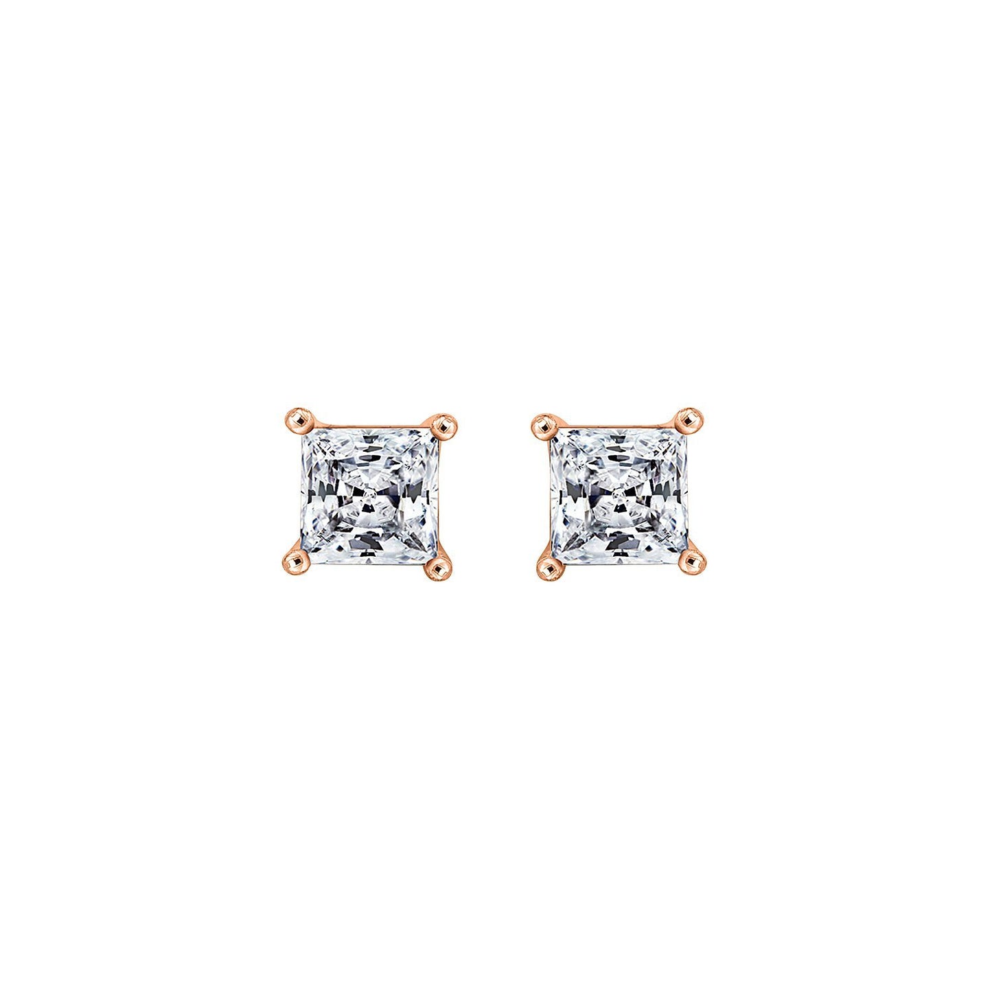 Solitaire Princess Stud Earrings