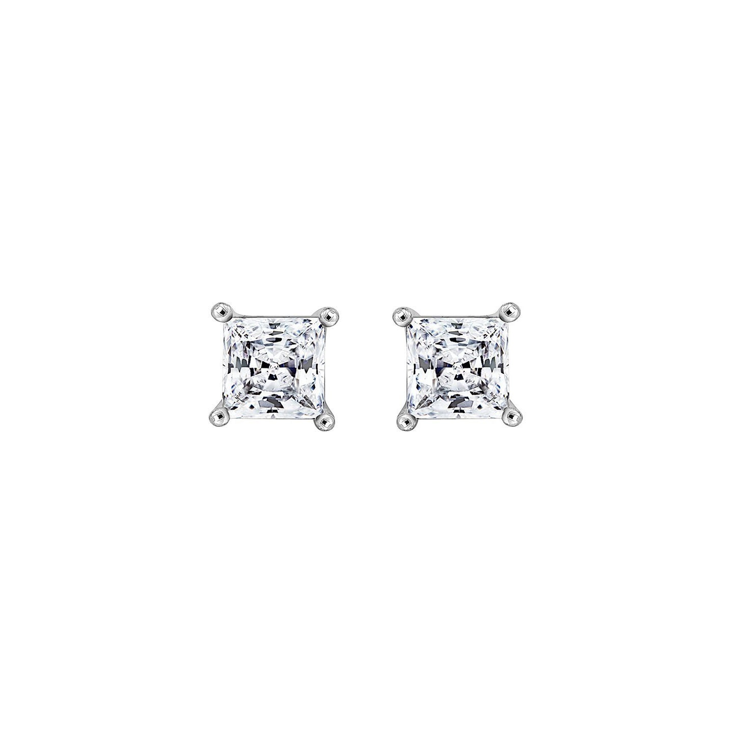 Solitaire Princess Stud Earrings