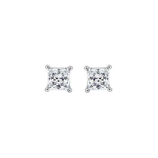 Solitaire Princess Stud Earrings