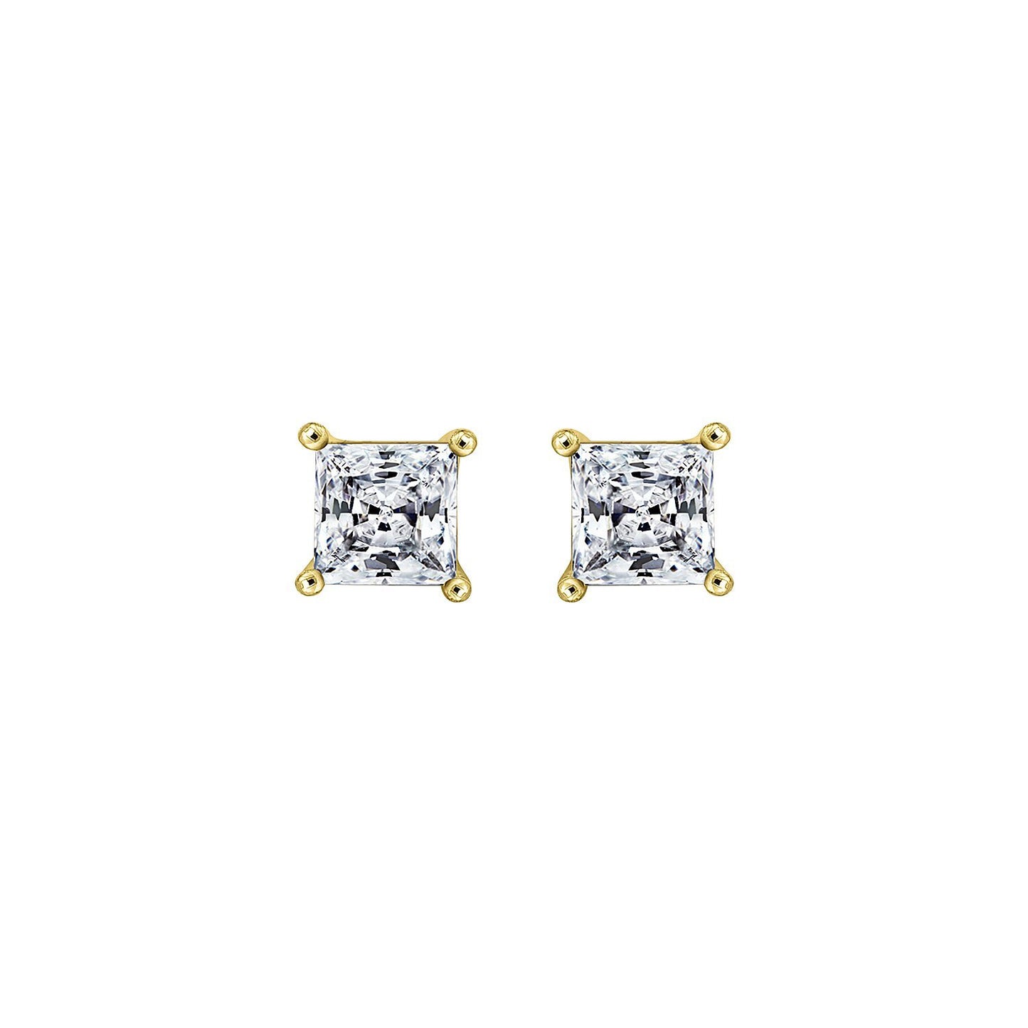 Solitaire Princess Stud Earrings