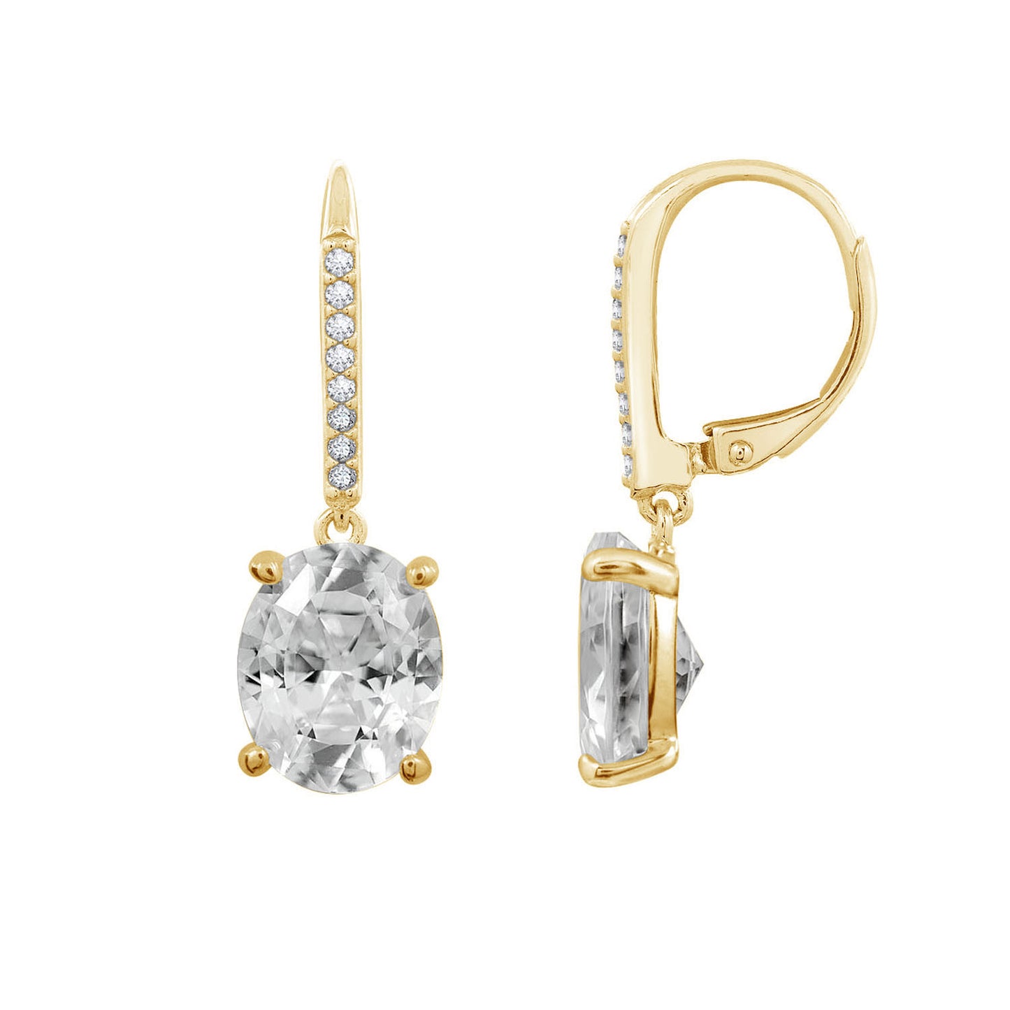 Oval Dangle Leverback Earrings