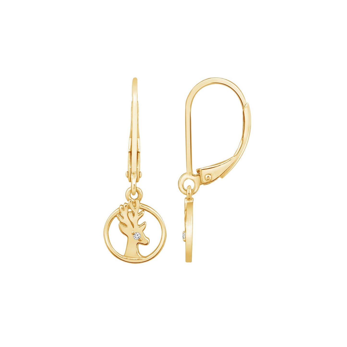 Christmas Reindeer Drop Leverback Earrings