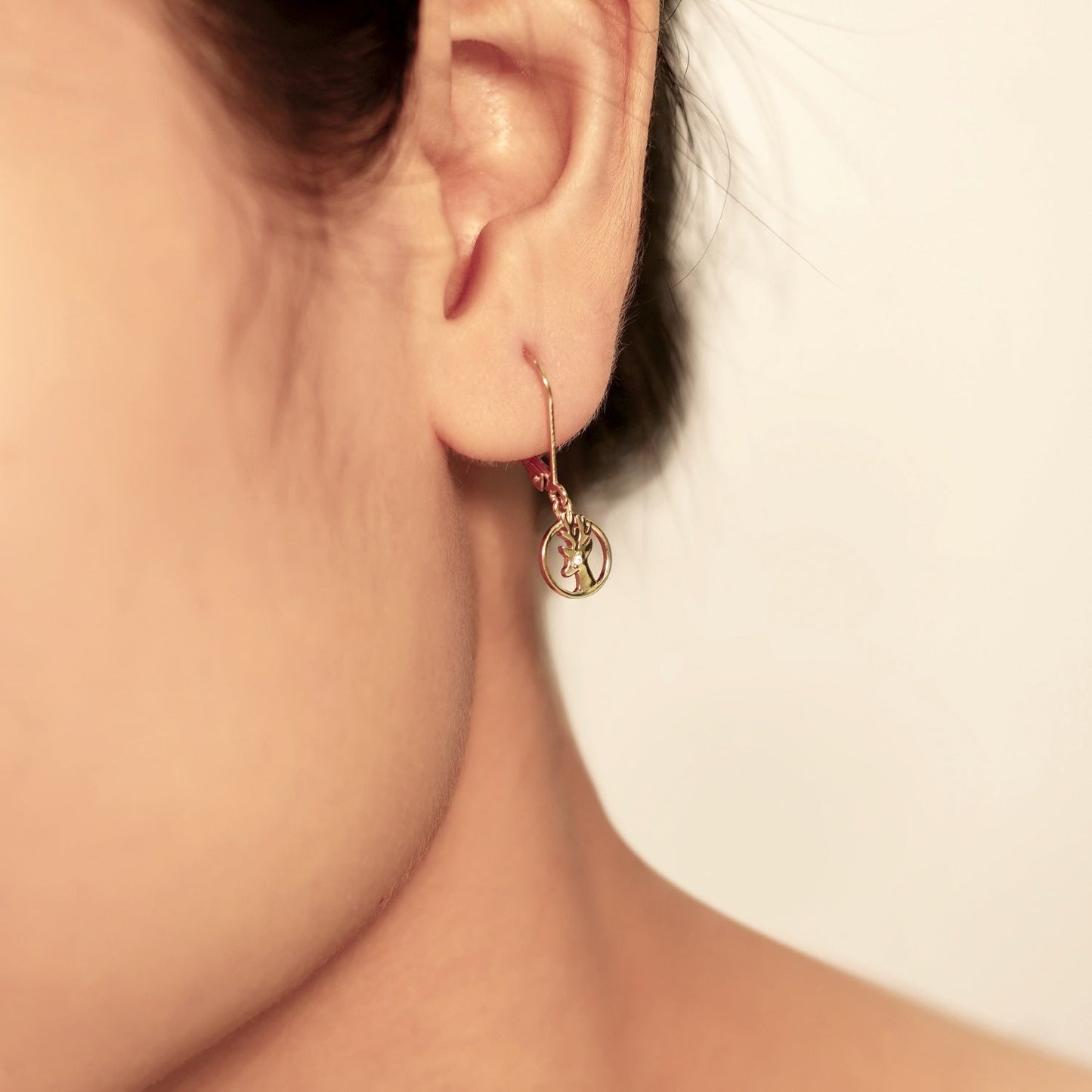 Christmas Reindeer Drop Leverback Earrings