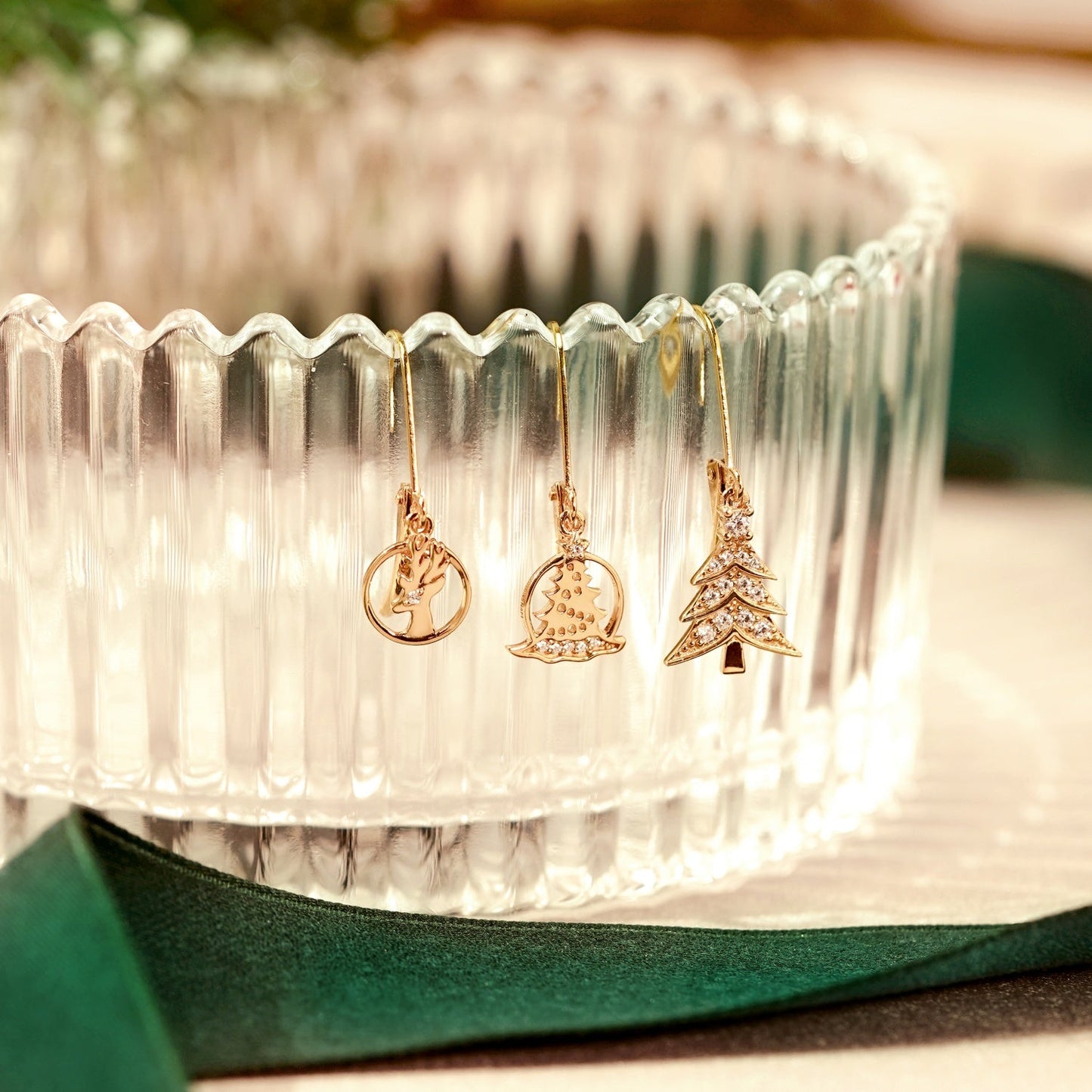 Christmas Reindeer Drop Leverback Earrings