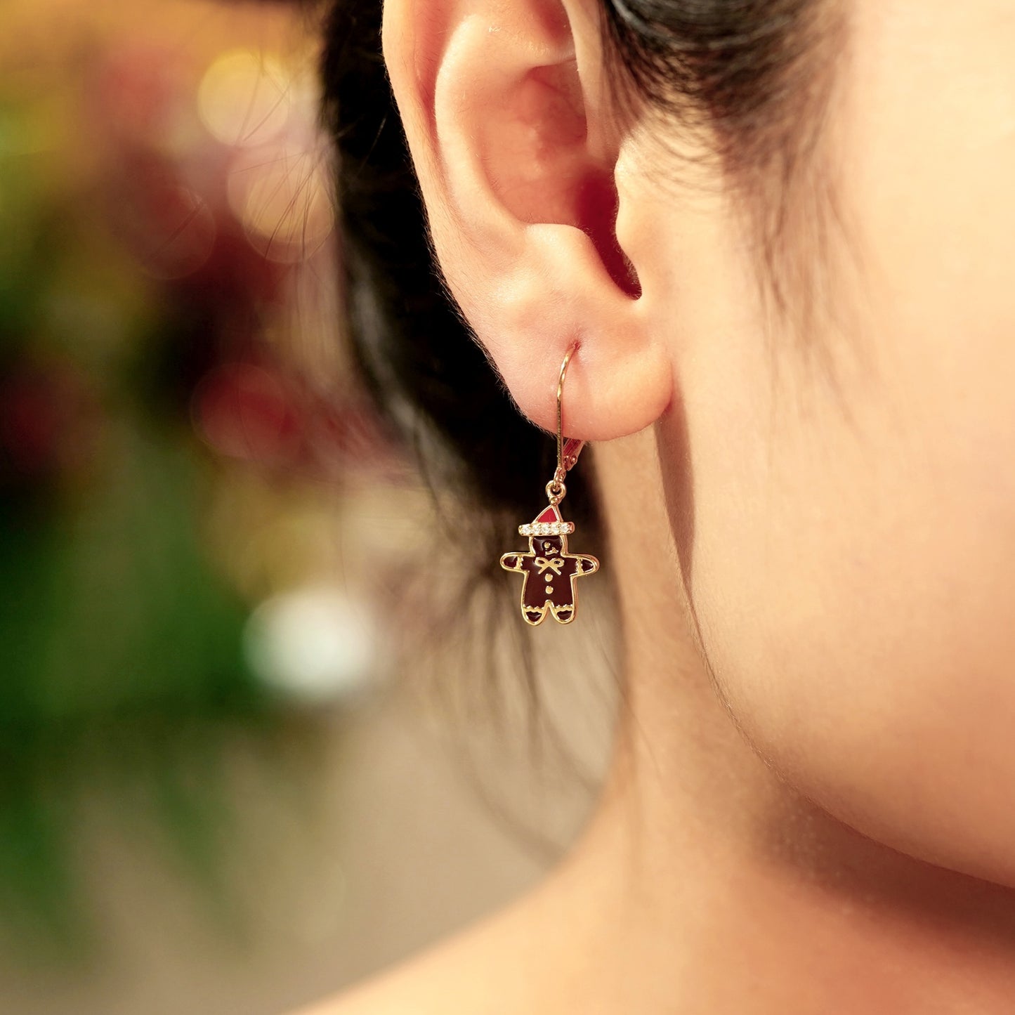 Christmas Gingerbread Leverback Earring