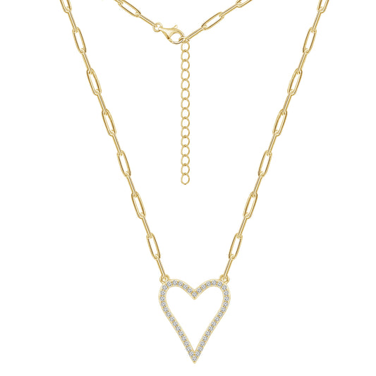 Filled Heart Pendant Necklace