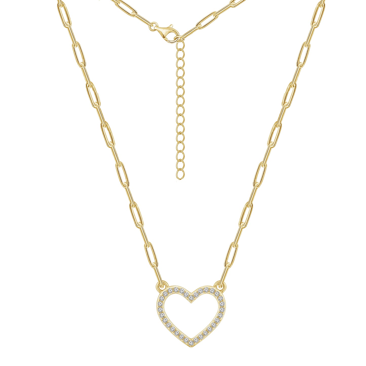 Filled Heart Pendant Necklace