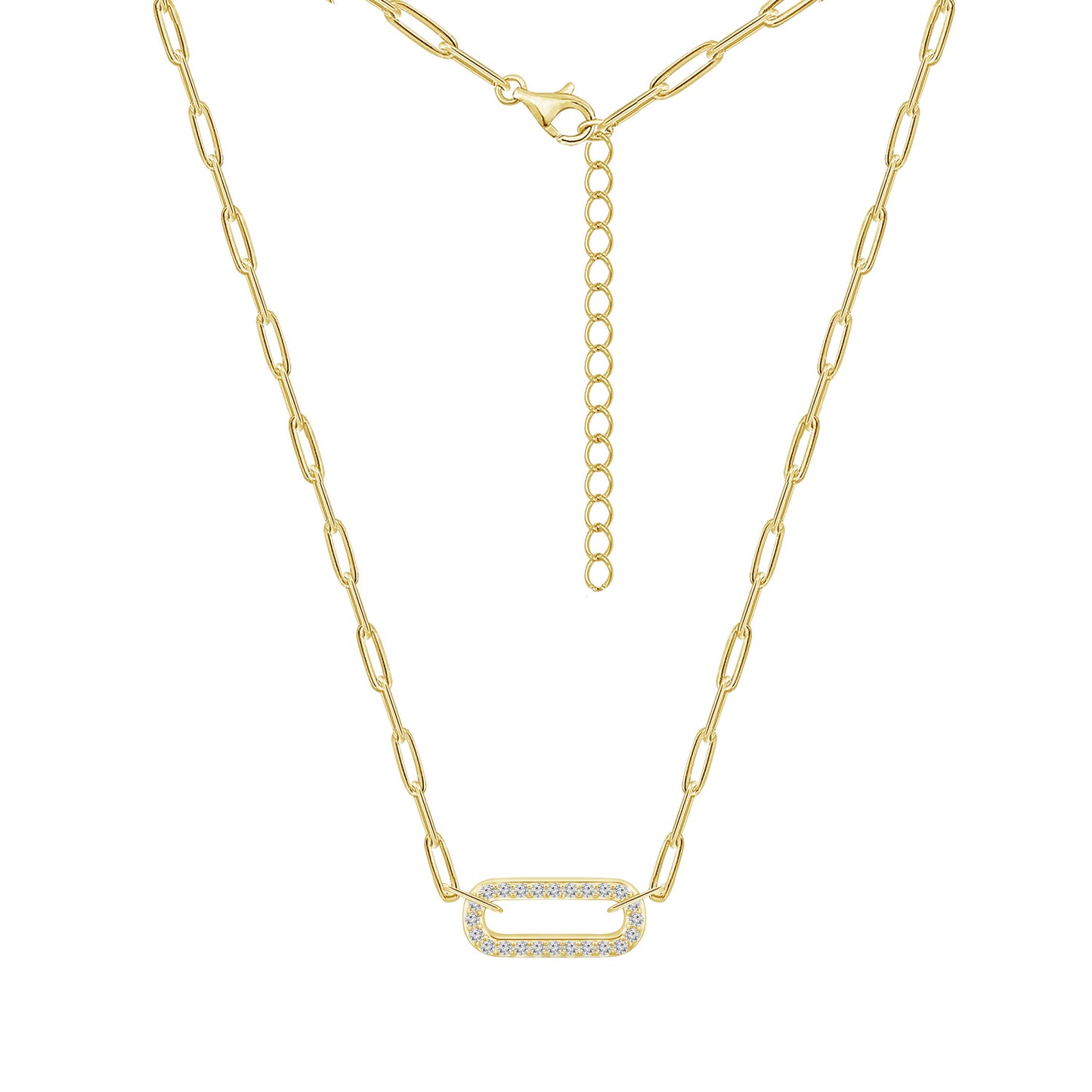 Halo Paper Clip Chain Necklace