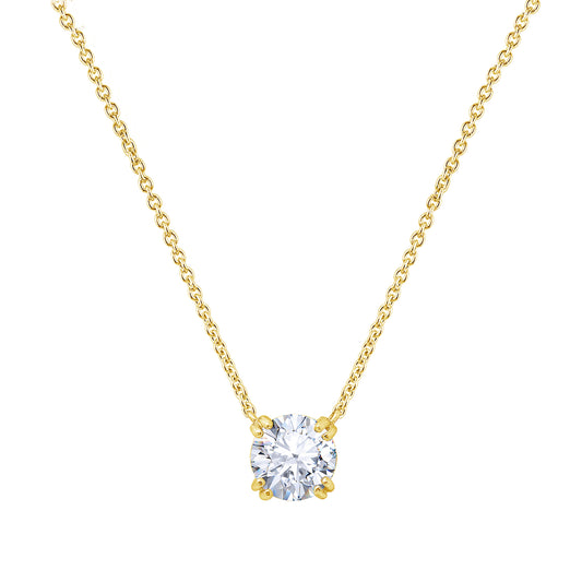 Round Solitaire Pendant Necklace