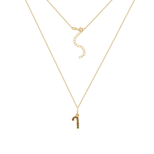 Christmas Candy Cane Pendant Necklace