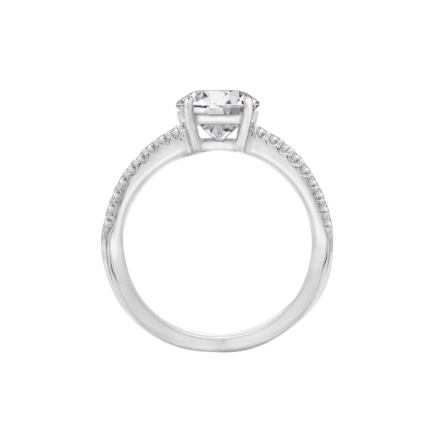 X Split Shank Solitaire Ring