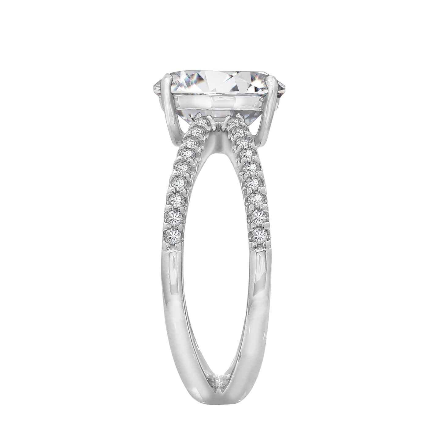 X Split Shank Solitaire Ring