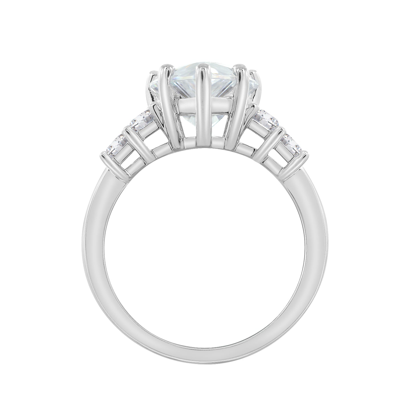 Vertical Baguette Accented Solitaire Ring