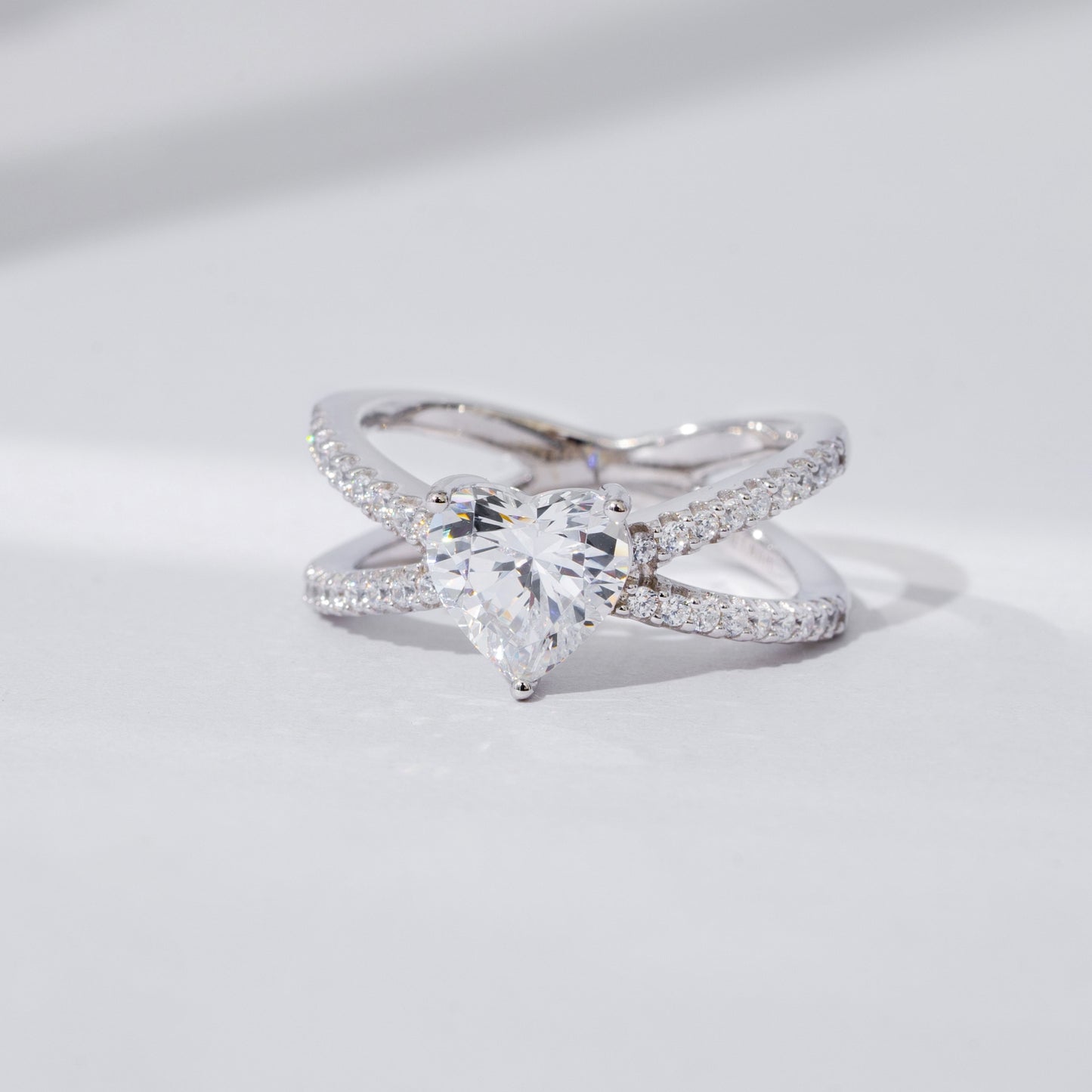 X Split Shank Solitaire Ring