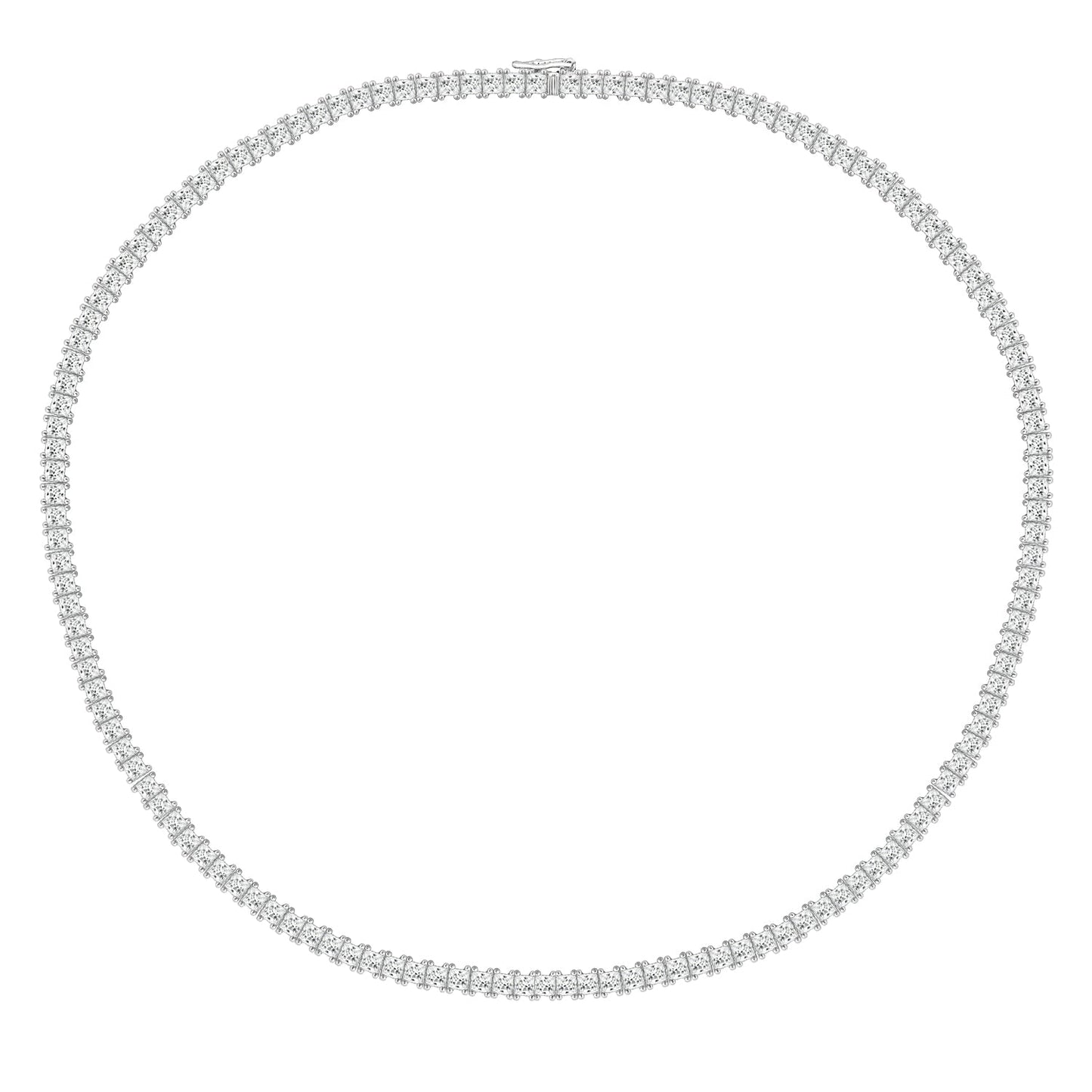 Princess Cut Tennis Necklace