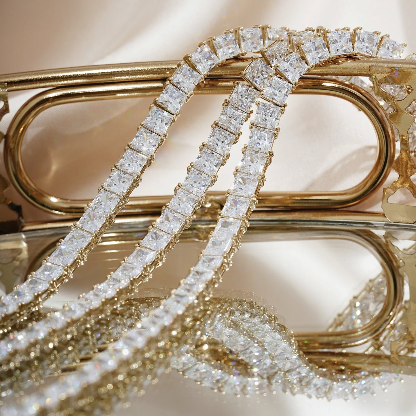 Princess Cut Tennis Necklace