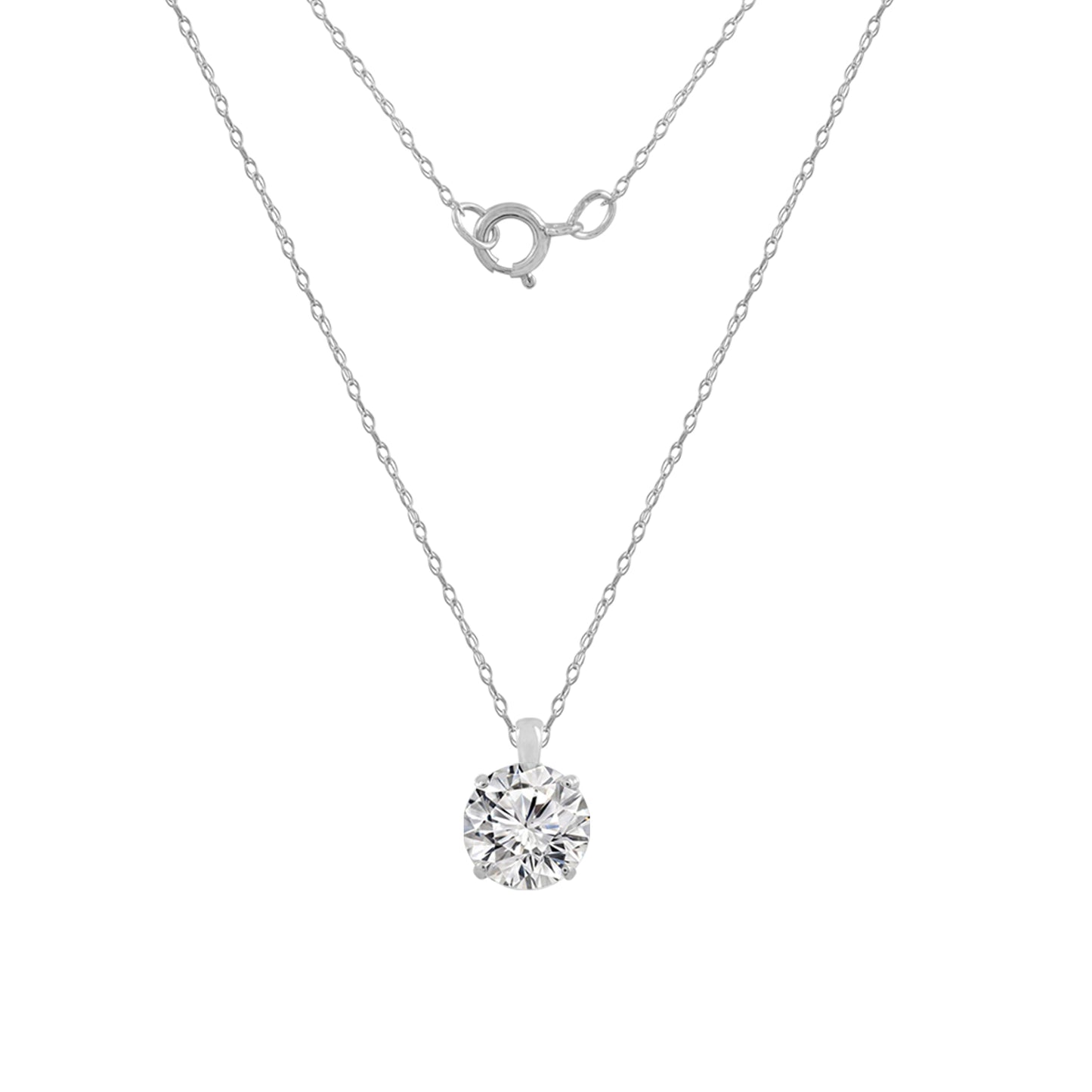 10K Solid Gold Solitaire Necklace
