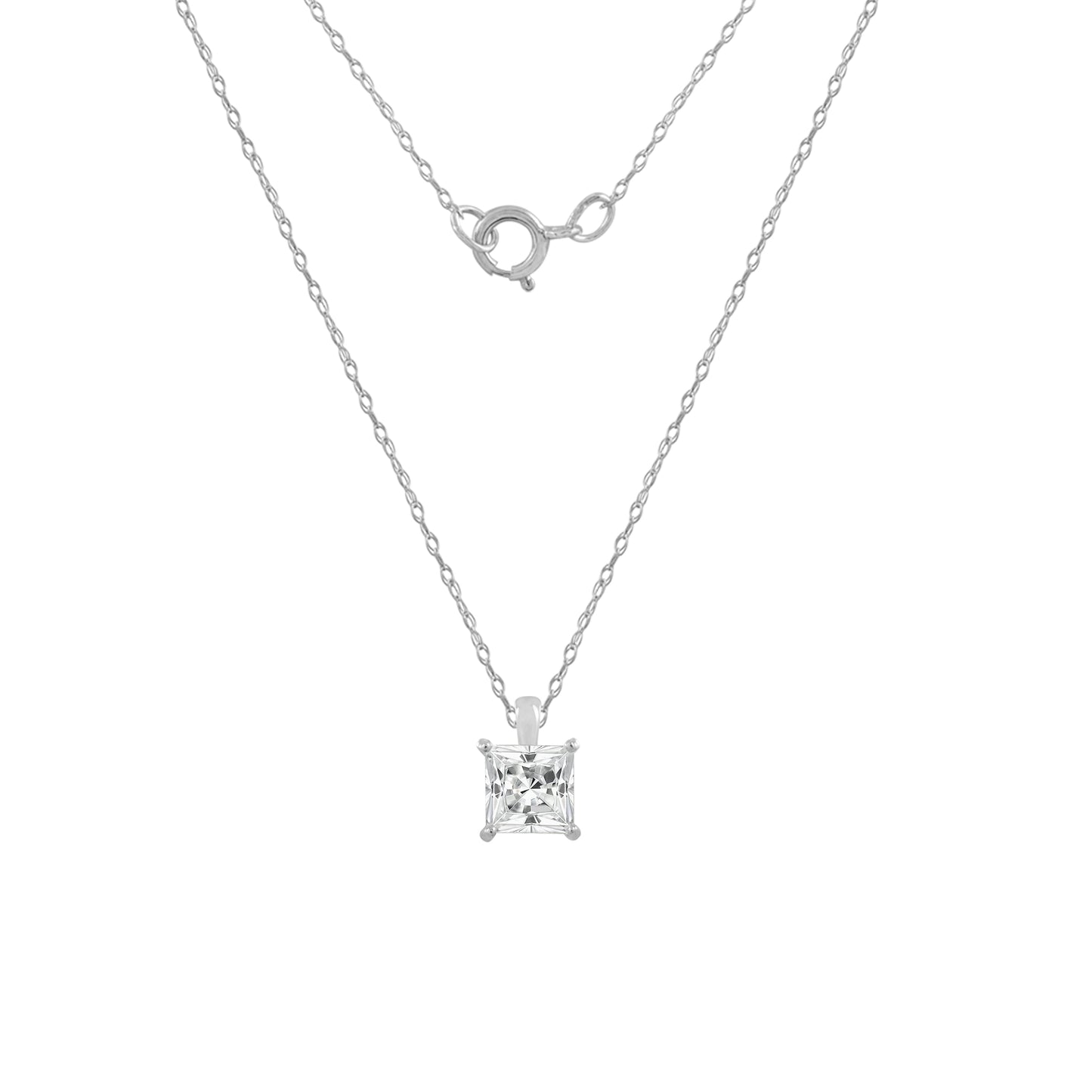 10K Solid Gold Solitaire Necklace