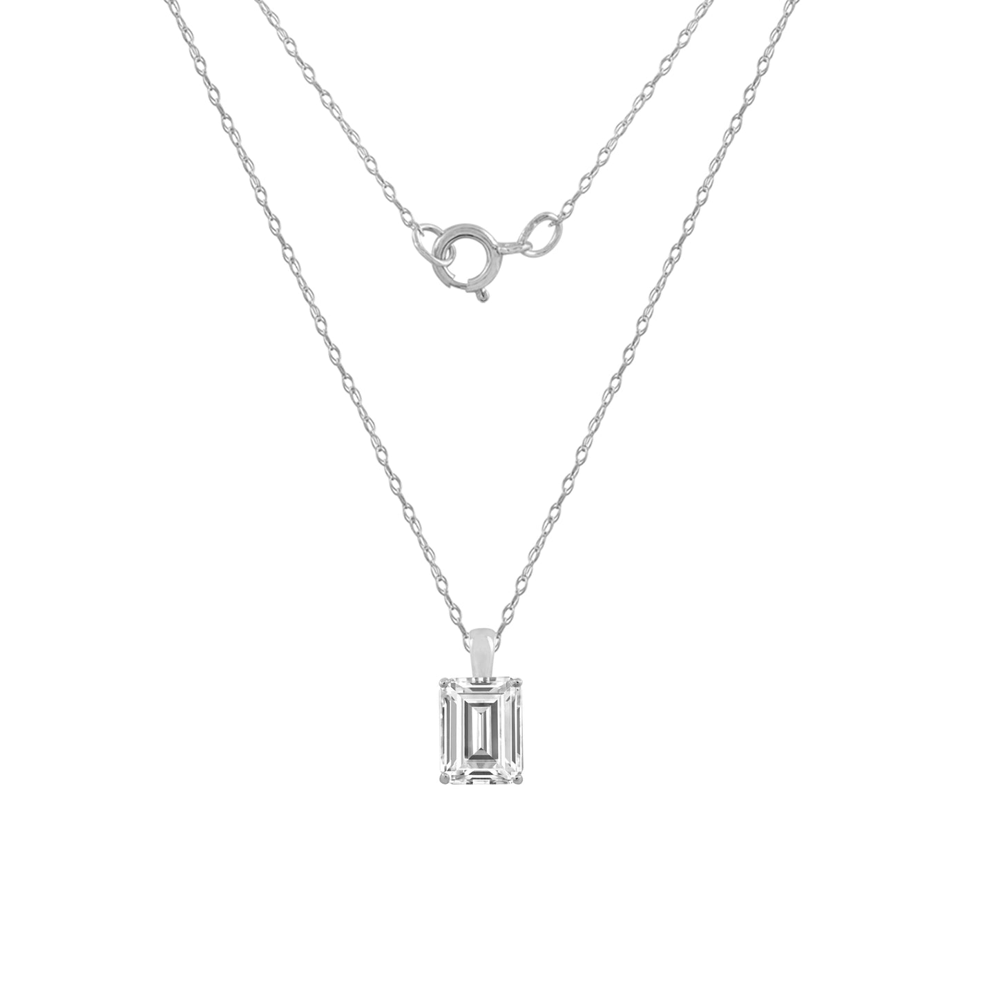 10K Solid Gold Solitaire Necklace