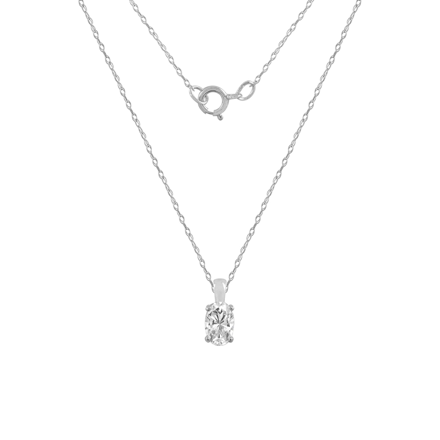 10K Solid Gold Solitaire Necklace
