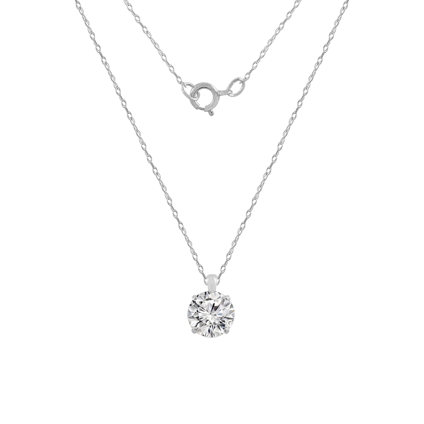 10K Solid Gold Solitaire Necklace