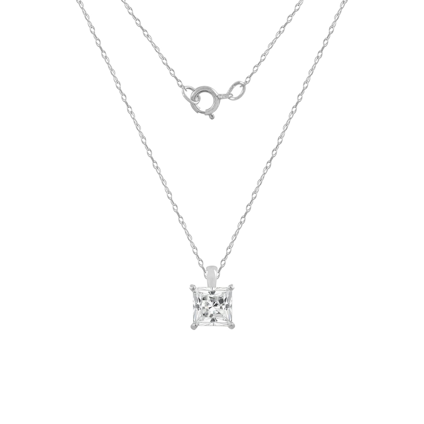 10K Solid Gold Solitaire Necklace