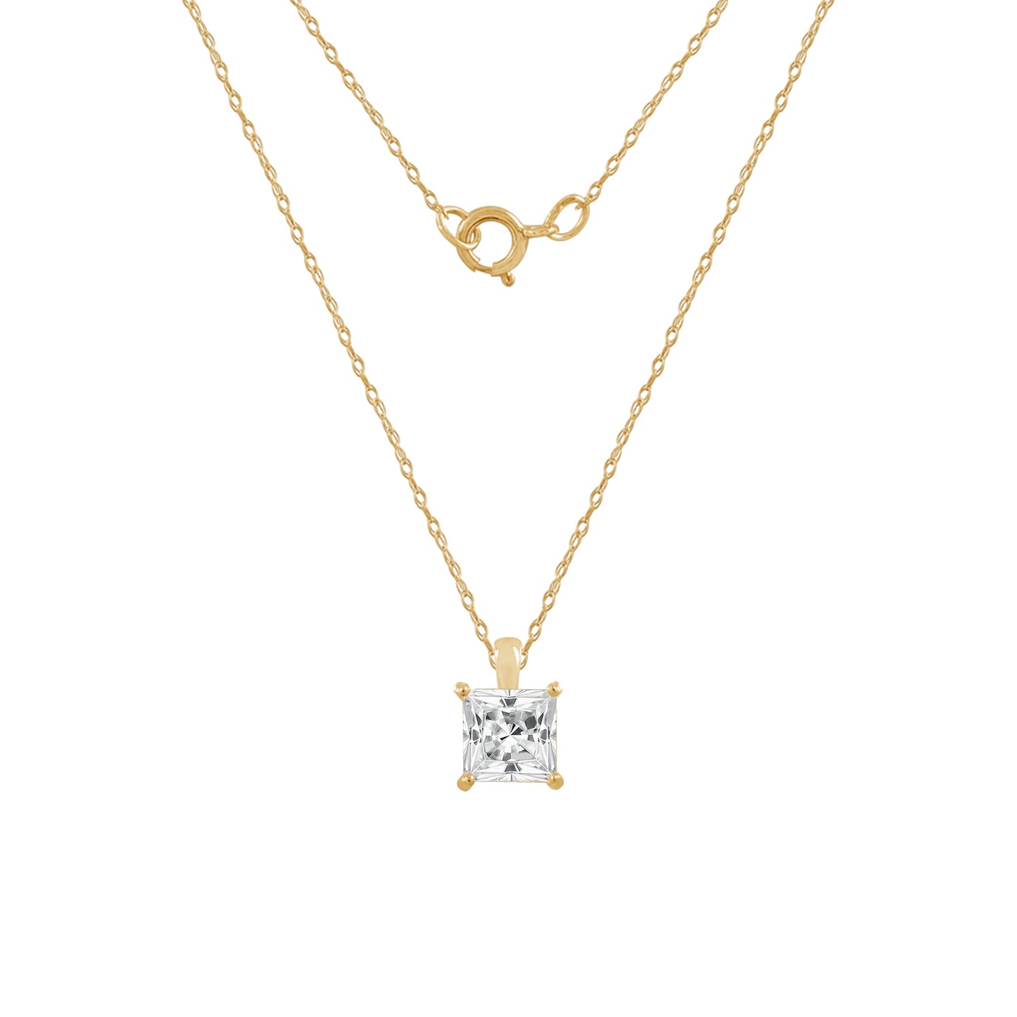 10K Solid Gold Solitaire Necklace