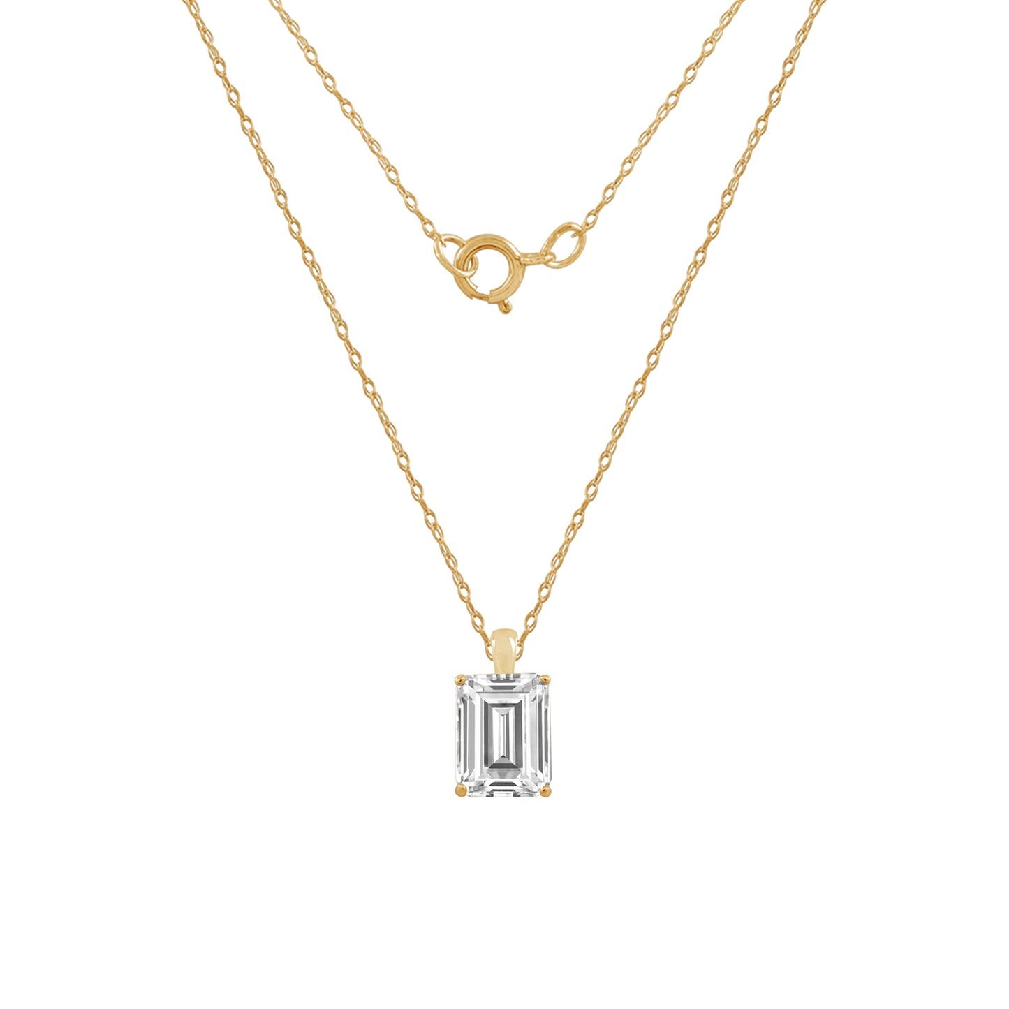 10K Solid Gold Solitaire Necklace