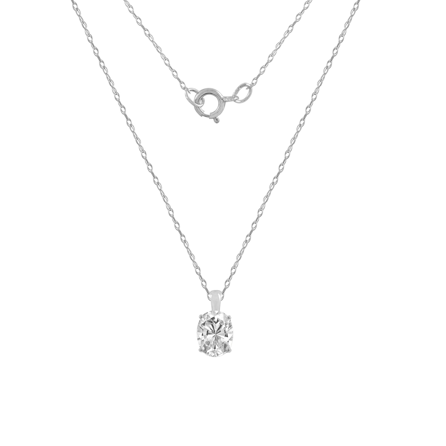 10K Solid Gold Solitaire Necklace