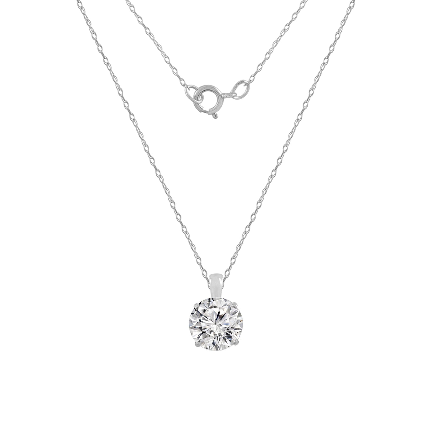 10K Solid Gold Solitaire Necklace