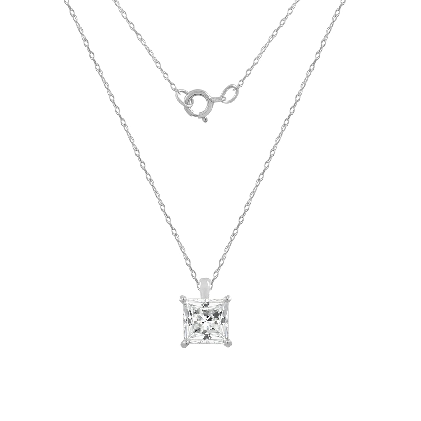 10K Solid Gold Solitaire Necklace