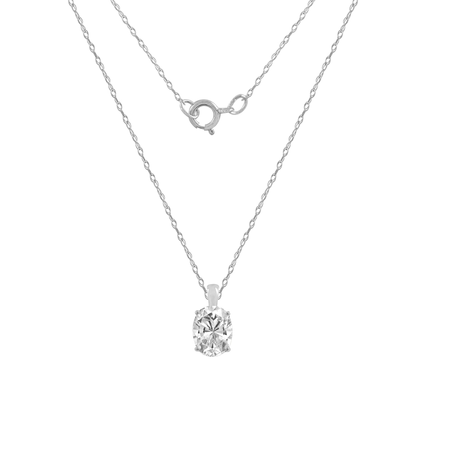 10K Solid Gold Solitaire Necklace