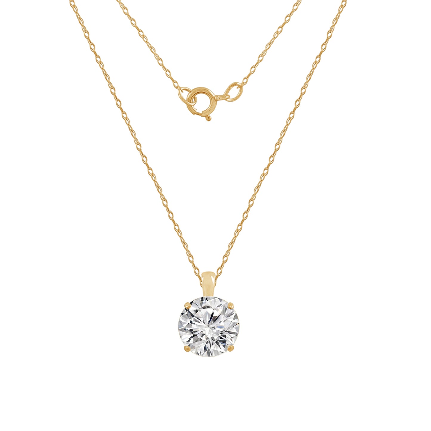 10K Solid Gold Solitaire Necklace
