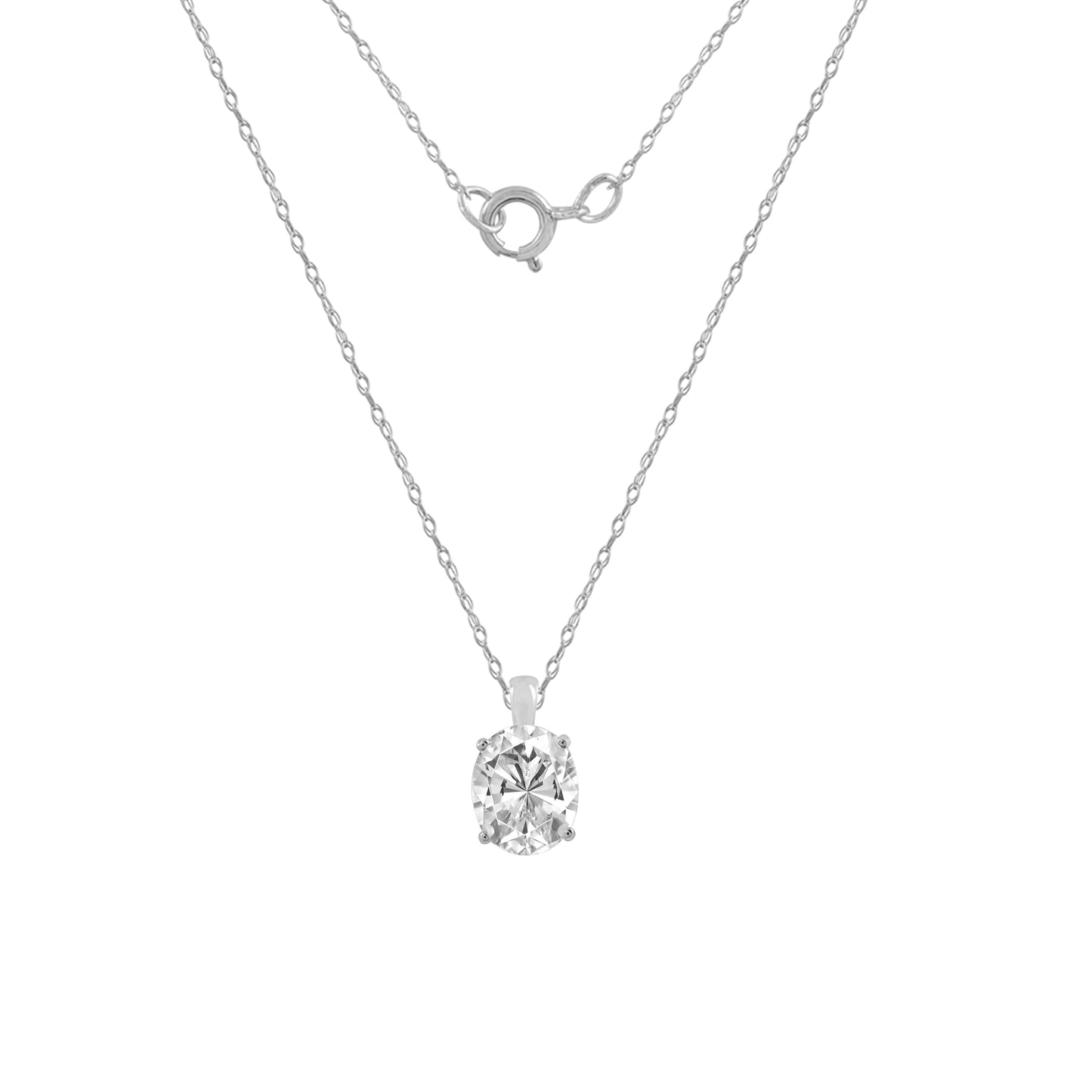 10K Solid Gold Solitaire Necklace
