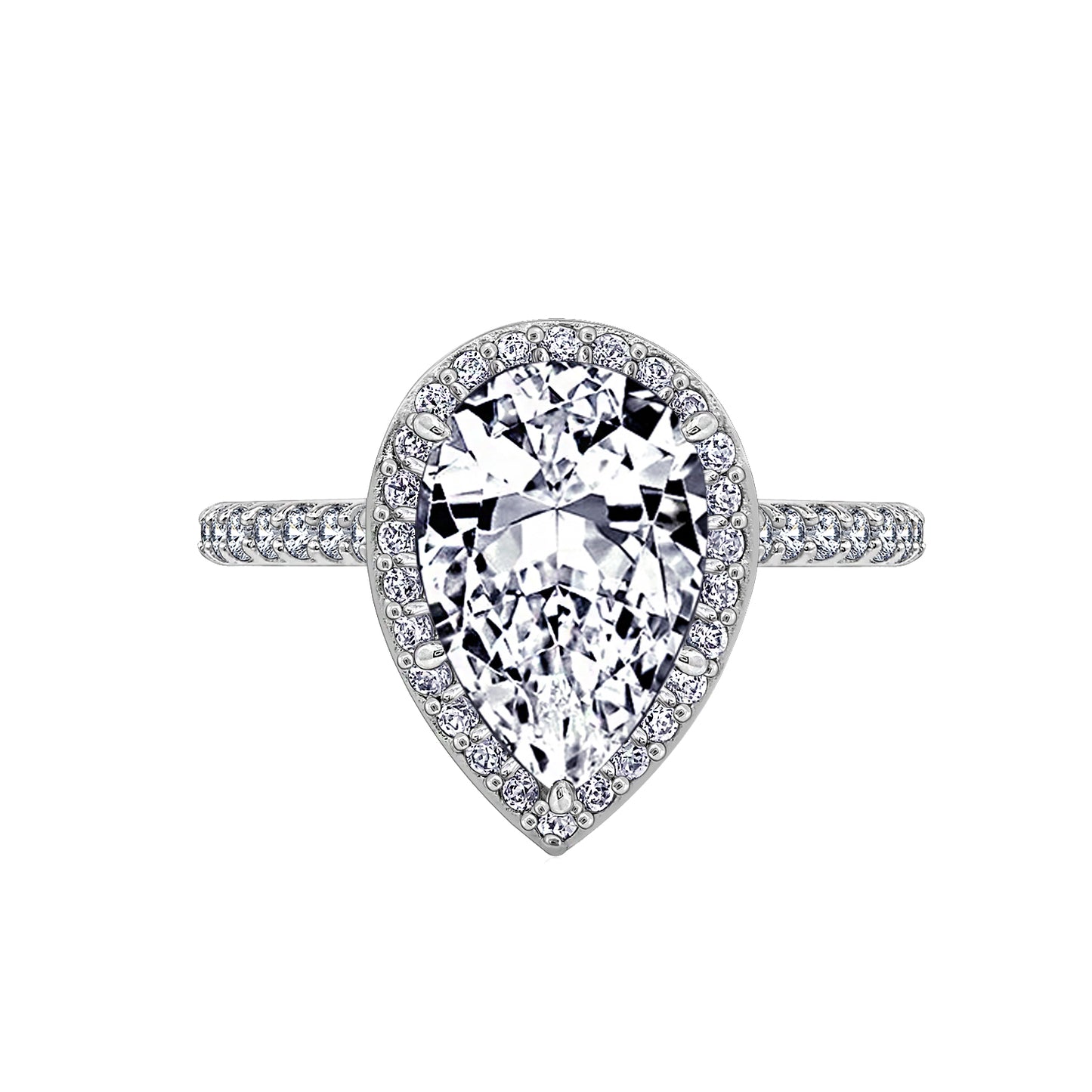 Pear Cut Halo Ring