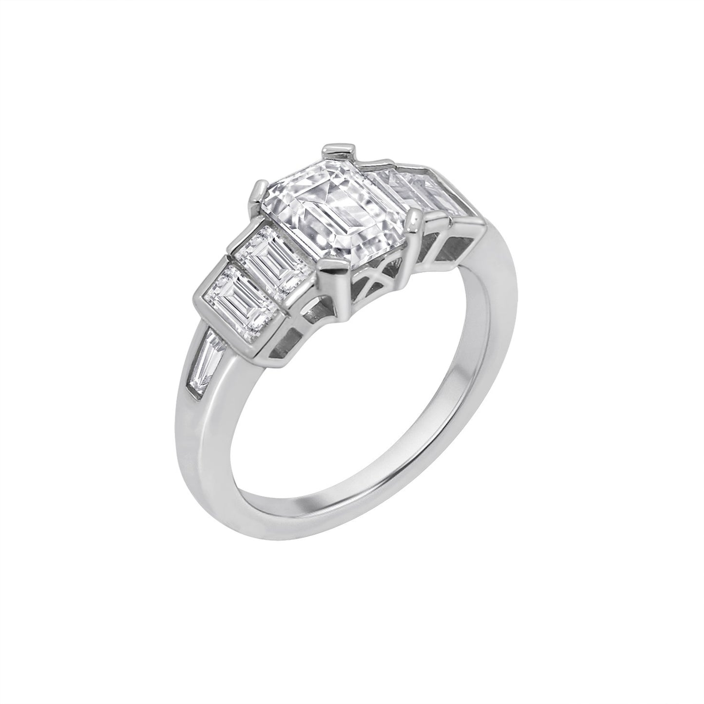Tapered Emerald Cut Baguette Ring