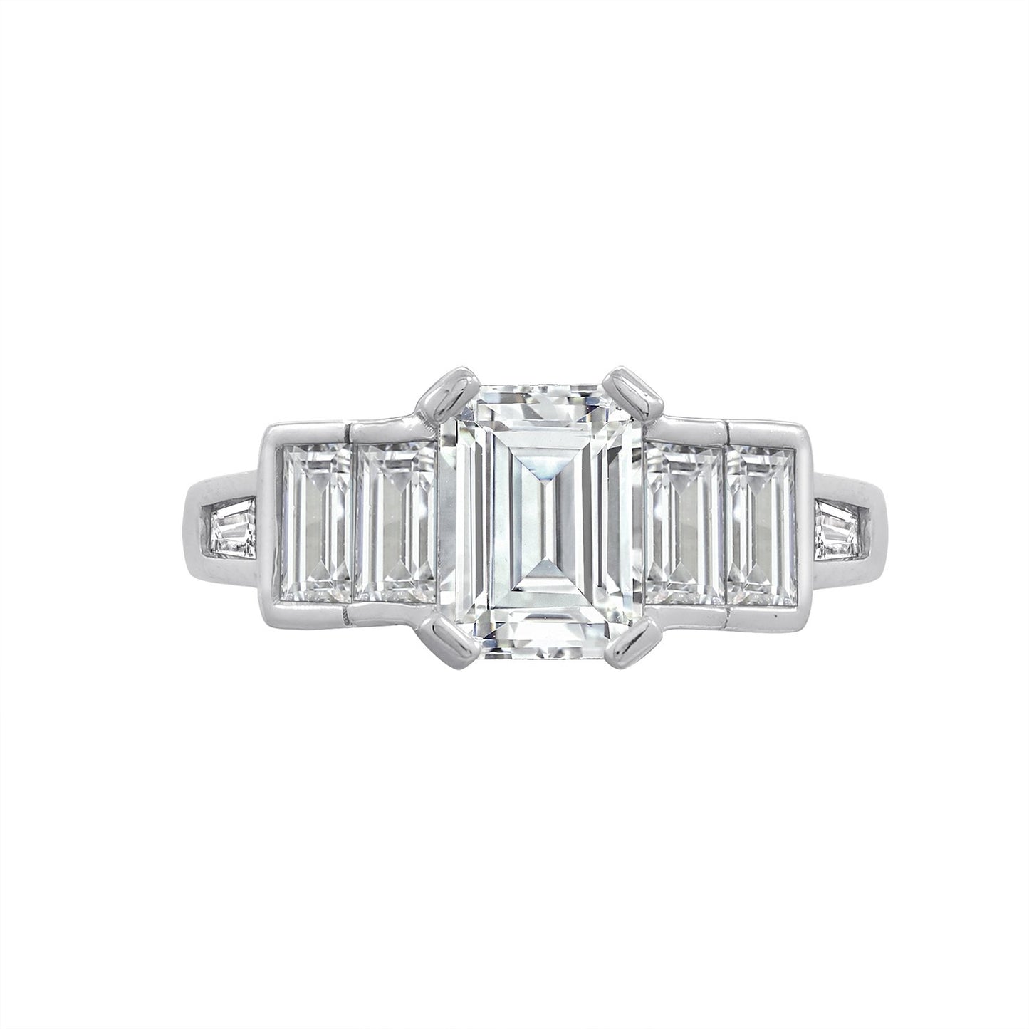 Tapered Emerald Cut Baguette Ring