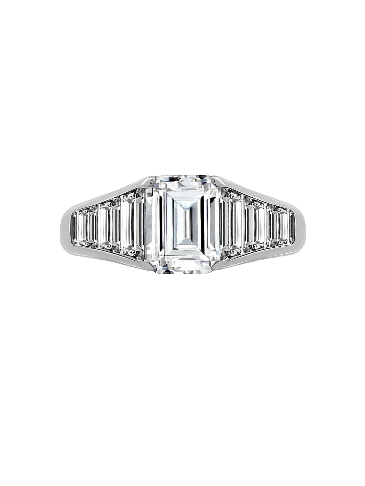 Emerald Cut Tapered Ring