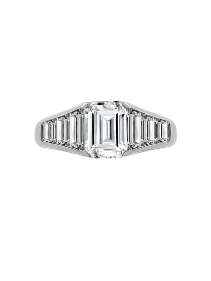 Emerald Cut Tapered Ring