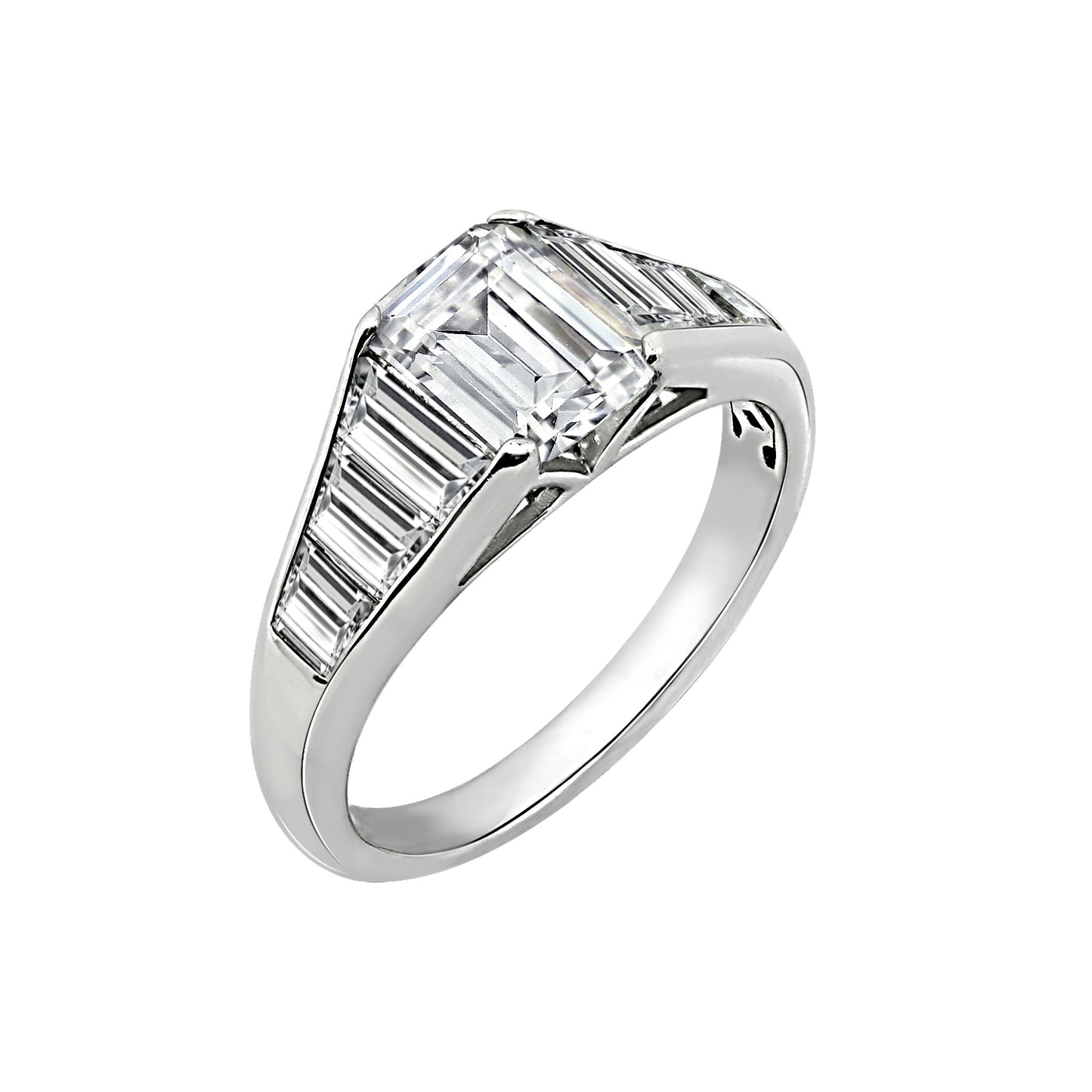 Emerald Cut Tapered Ring