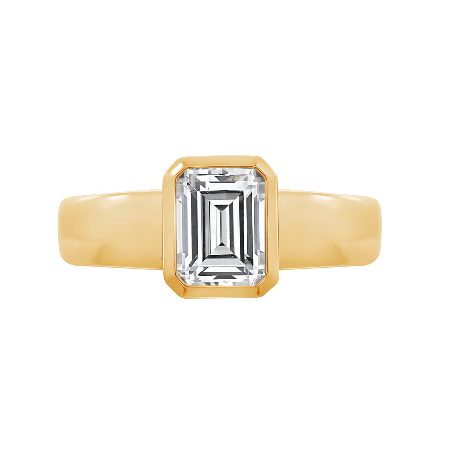 Emerald Bezel Engagement Ring