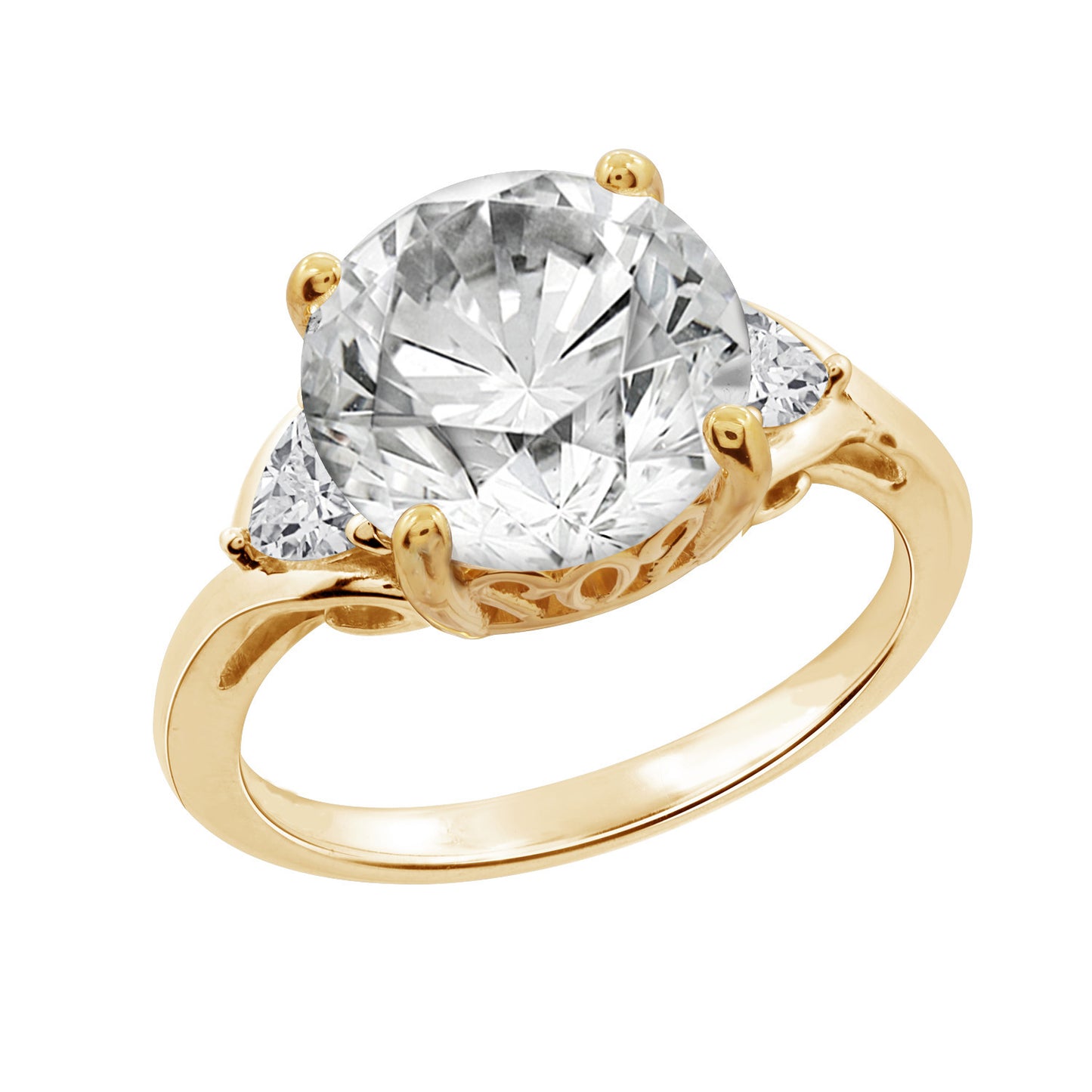Round CZ Engagement Ring