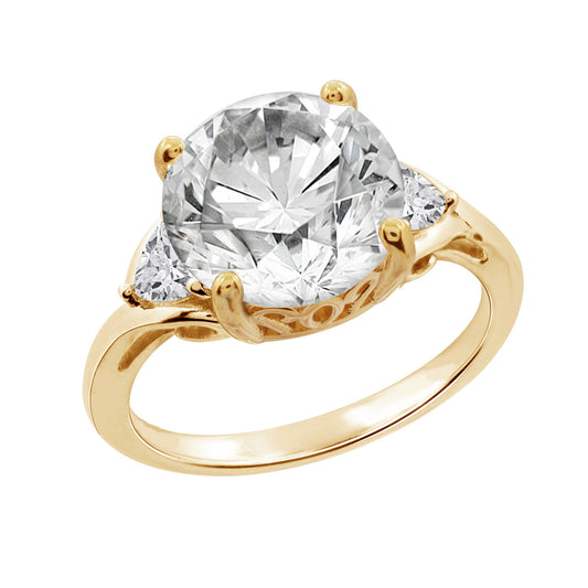 Round CZ Engagement Ring