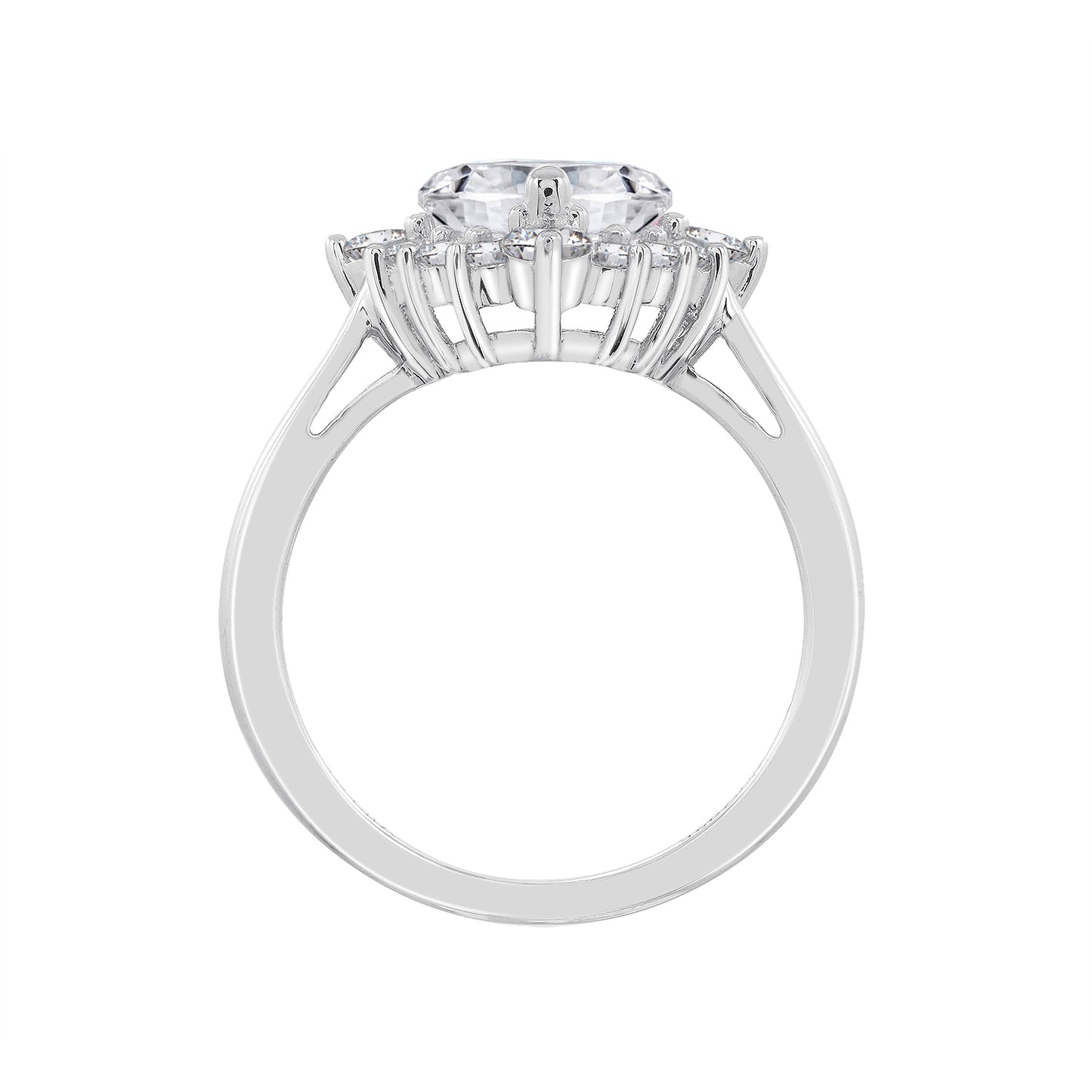 Pear CZ Halo Ring