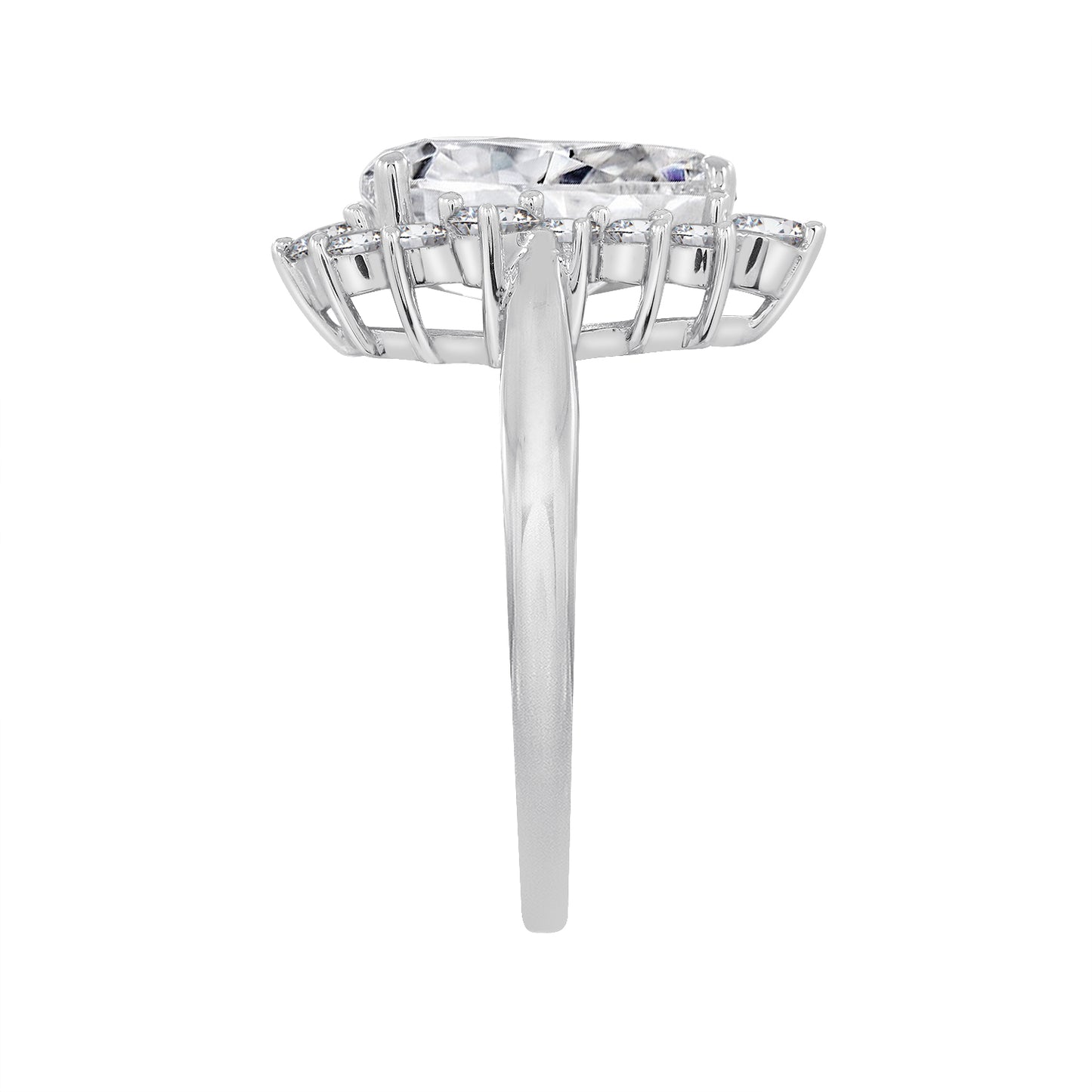 Pear CZ Halo Ring
